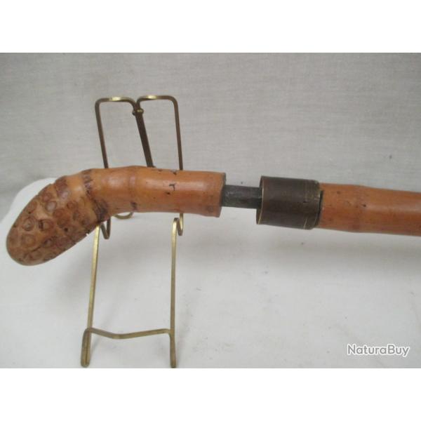 superbe  canne  �p�e de 89 cm  d�cor de poissons  lame  cruciforme de 40 cm