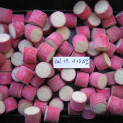 100 bourres grasses  feutre rose cal 12 hauteur 15,5 mm
