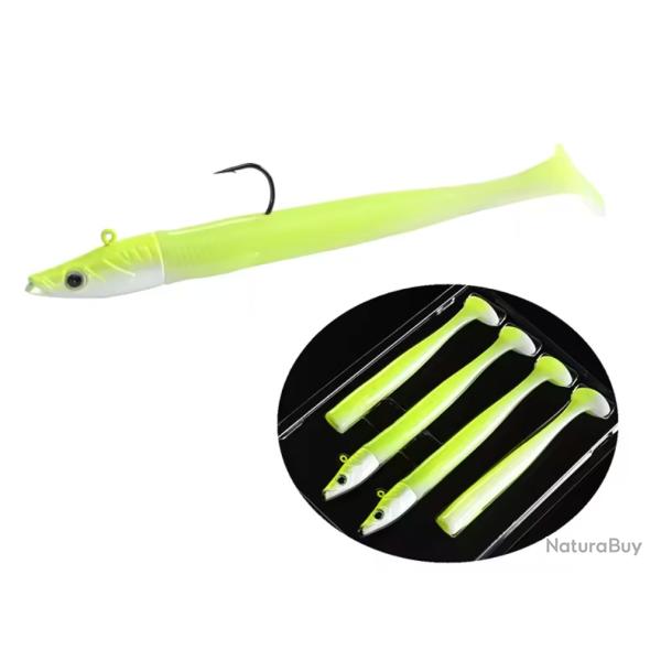 SHAD ALLBUE Jaune, 2 T�tes + 4 Queues 13cm 22gr