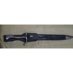 ba&iuml;onnettte allemande 98 05 g&eacute;nie ,1er type ,scie , fourreau cuir ,WW1