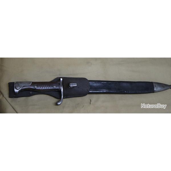 ba�onnettte allemande 98 05 g�nie ,1er type ,scie , fourreau cuir ,WW1