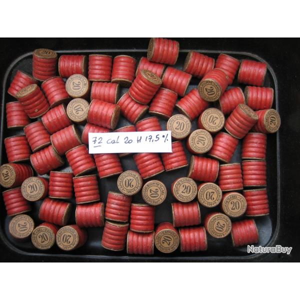 72  bourres  Gabel cal 20 hauteur 17,5 mm