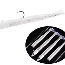SHAD ALLBUE Blanc, 2 T&ecirc;tes + 4 Queues 13cm 22gr