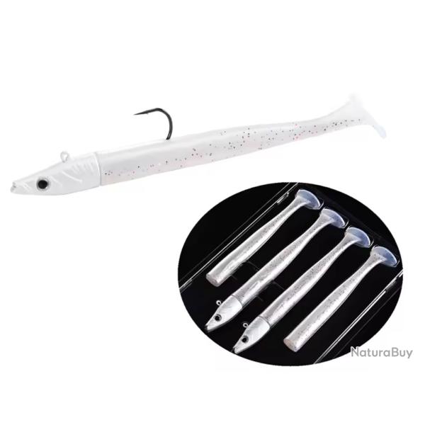 SHAD ALLBUE Blanc, 2 T�tes + 4 Queues 13cm 22gr