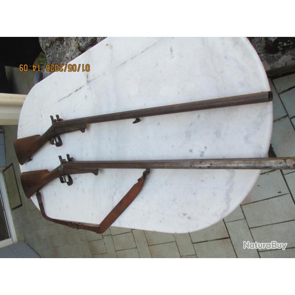 DEUX FUSILS A BROCHE A NETTOYER