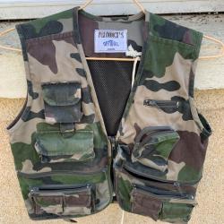 Gilet chasse p&ecirc;che enfant 6 ans camo
