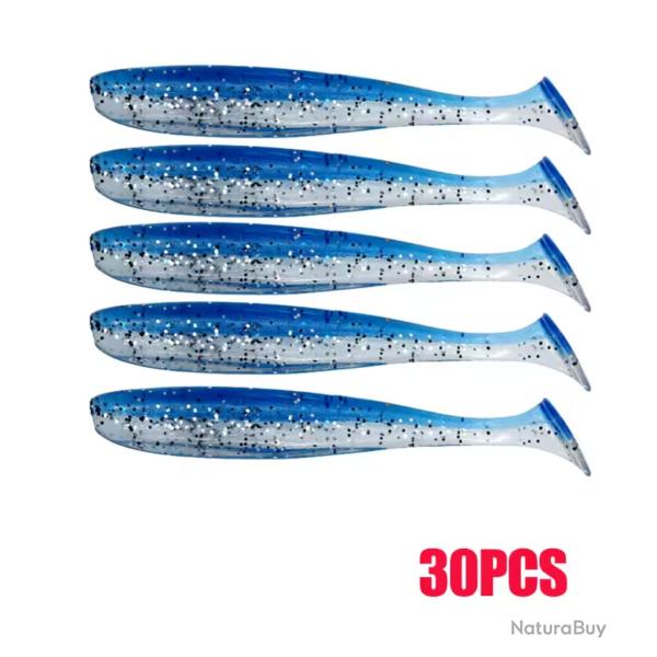 30 Queues SHAD Souple 90mm Bleu