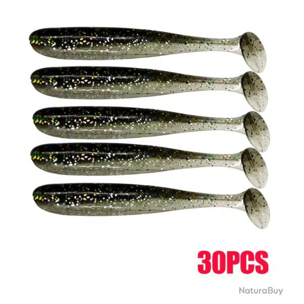 30 Queues SHAD Souple 90mm Argent