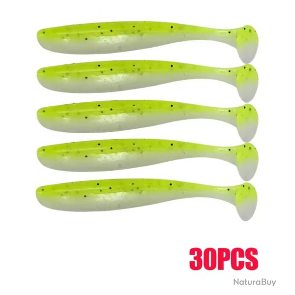 30 Queues SHAD Souple 90mm Jaune