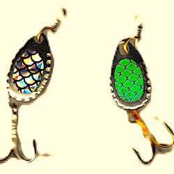 2 Cuillers tournantes pour truites, perches et autres carnassiers -2.50 gr. - CT-427
