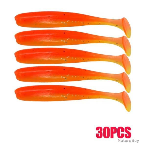 30 Queues SHAD Souple 90mm Orange