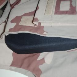 GILET PARE-ECLATS doubl&eacute; de fibre UHMWPE + PLAQUE HAUTE PROTECTION + ROBUSTE SAC DE L'ARMEE