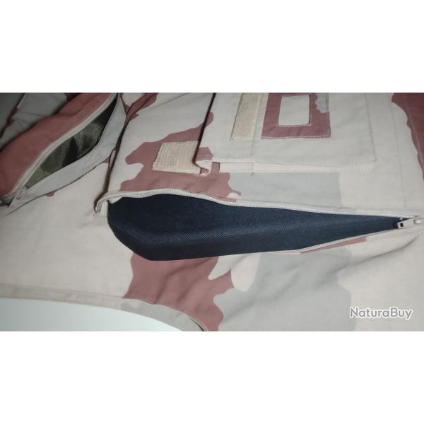 GILET PARE-ECLATS doubl� de fibre UHMWPE + PLAQUE HAUTE PROTECTION + ROBUSTE SAC DE L'ARMEE
