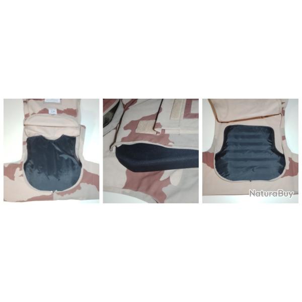 GILET PARE-ECLATS, doublure NIJ3A (en UHMWPE), PLAQUE HAUTE PROTECTION & SOLIDE SAC DE L'ARMEE