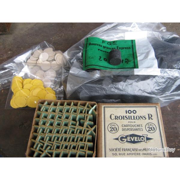 LOT BOURRE ET CARTONS CAL 20 LOT2