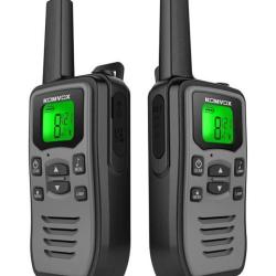 Talkie Walkie CTCSS VOX 16 Canaux LED Rechargeable Longue Port&eacute;e 142 Codes Randonn&eacute;e Camping Chasse