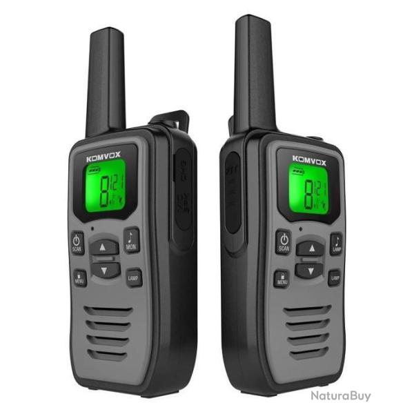 Talkie Walkie CTCSS VOX 16 Canaux LED Rechargeable Longue Port�e 142 Codes Randonn�e Camping Chasse