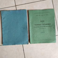 A SAISIR - 1945, cours de technique automobile &eacute;cole militaire inter-armes, cours+planches/&eacute;clat&eacute;s