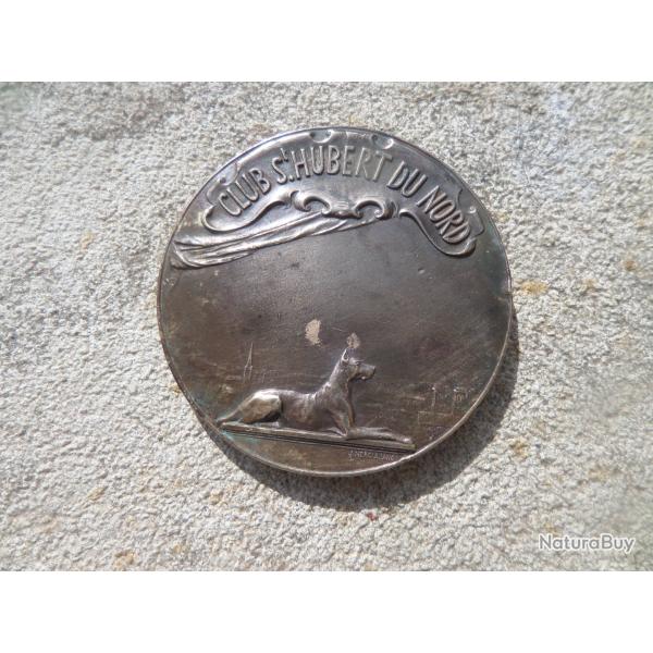 saint hubert du nord medaille bronze ancienne sign�e j . merculiano