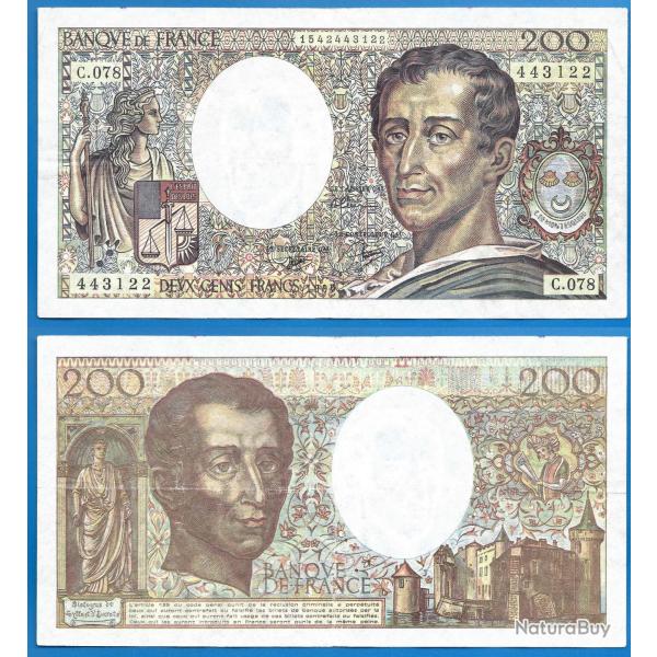 France 200 Francs 1990 Billet Montesquieu Franc
