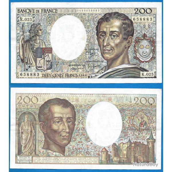 France 200 Francs 1984 Billet Montesquieu Franc