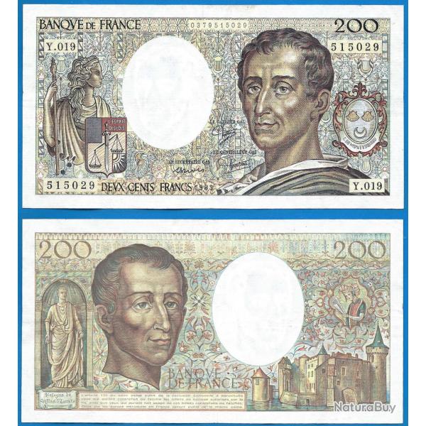 France 200 Francs 1983 Billet Montesquieu Franc