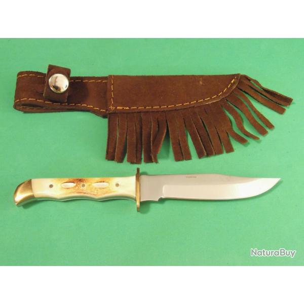 Davy Crockett - COUTEAU de Trappeur MANCHE OS Ole Smoky Dakota Skinner CHASSE RANDO CAMPING