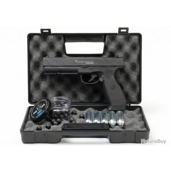 VESTA PDW50 - PACK COMPLET HOME DEFENSE : PISTOLET + 5 x 12gr CO2 + 50 BILLES + MALLETTE