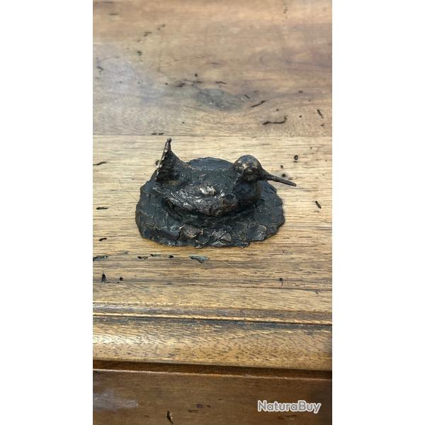 Sculpture bronze b�casse sign�e Marie Boisson - Scolopax rusticola - Art animalier