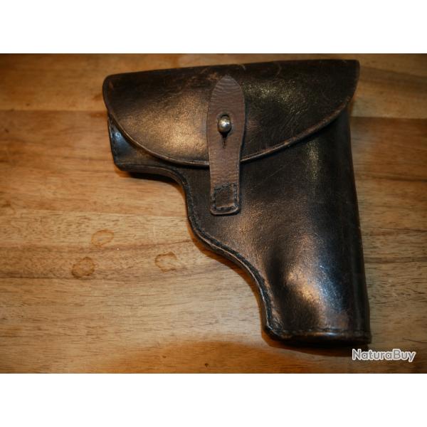 Etui de pistolet RUBY en cuir noir avec tampon de r�ception
