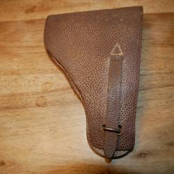 Etui de pistolet 7.65mm en cuir brun pour pistolet type Mab D, Browning 1910, Ruby petit mod&egrave;le
