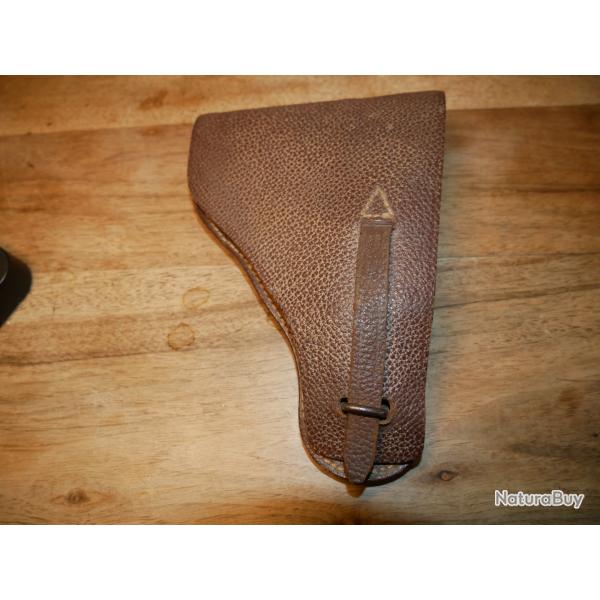 Etui de pistolet 7.65mm en cuir brun pour pistolet type Mab D, Browning 1910, Ruby petit mod�le
