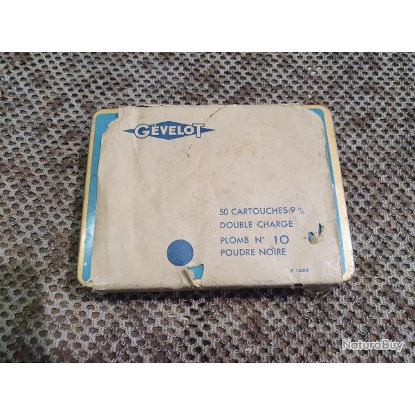 boite GEVELOT de 50 cartouches de 9 mm FLOBERT � plomb N�10