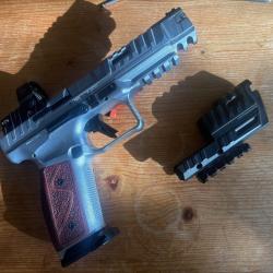 CANIK RIVAL S GRAY 9mm avec compensateur, repose pouce et point rouge M&eacute;canik MO2
