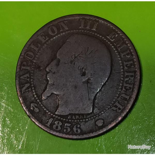 Pi�ces 5 centime 1856 Napol�on III en �tat courant!