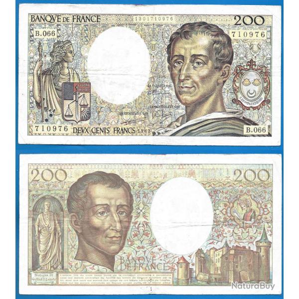 France 200 Francs 1989 Billet Montesquieu Franc
