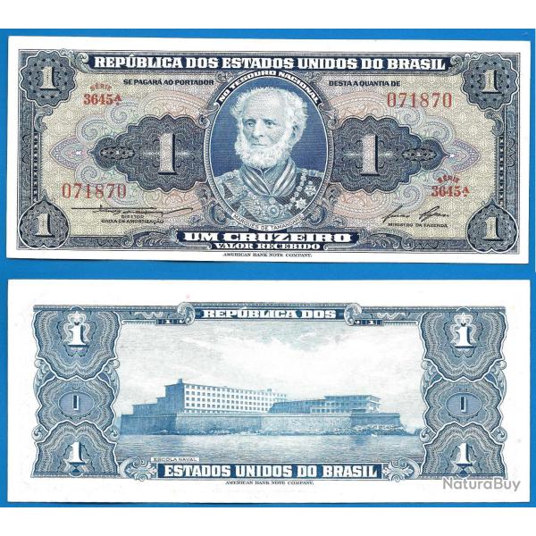 Bresil 1 Cruzeiro 1953 a 1959 Sign 6 Billet Cruzeiros