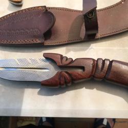 Rare couteau am&eacute;rindien de chasse ou collection