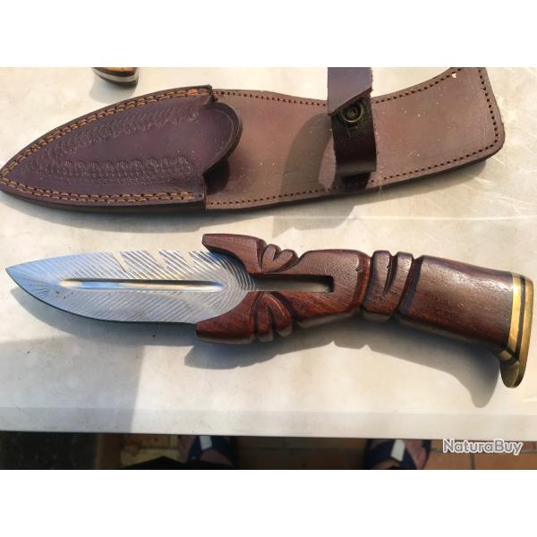Rare couteau am�rindien de chasse ou collection