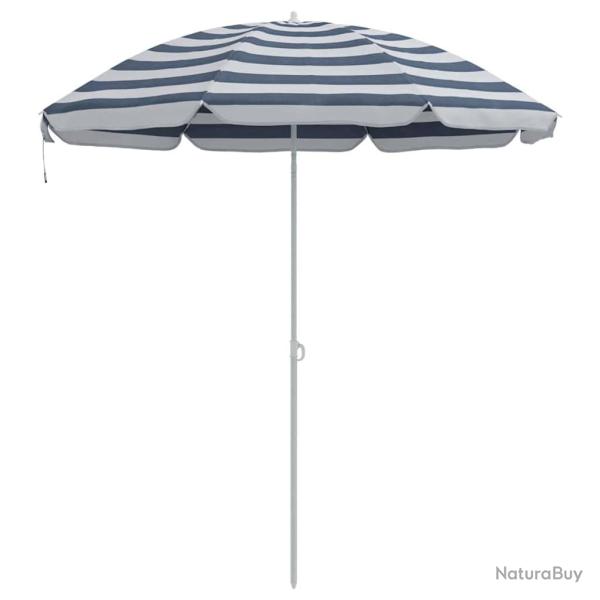 Parasol de plage rond 206 x 206 x 212 cm l�ger et durable design minimaliste en polyester bleu 02_0
