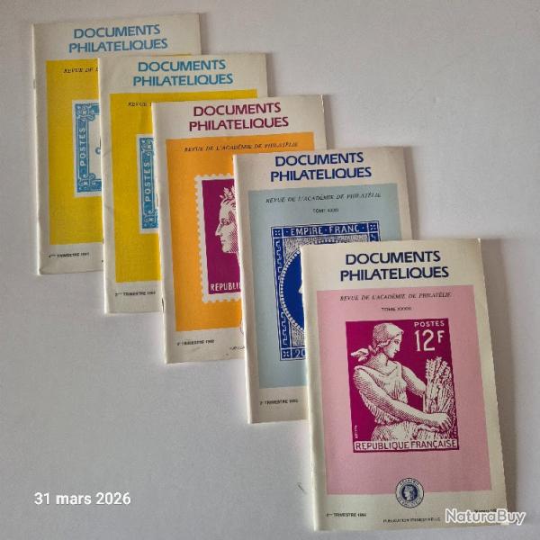 Lot de 5 revues documents de l'acad�mie philat�liques, La bible du collectionneur de timbres