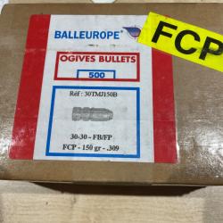 Ogives Balleurope cuivr&eacute;es 30-30 cal 309 150 gr