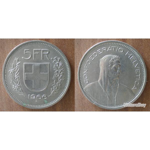 Suisse 5 Francs 1968 B pour Berne Franc