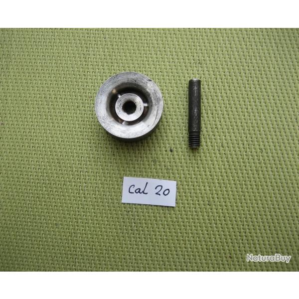 Gros lissoir d'armurier en cal 20 avec sa tige filet�e pour mandrin de perceuse