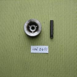 Gros lissoir d'armurier en cal 24 avec sa tige filet&eacute;e pour mandrin de perceuse