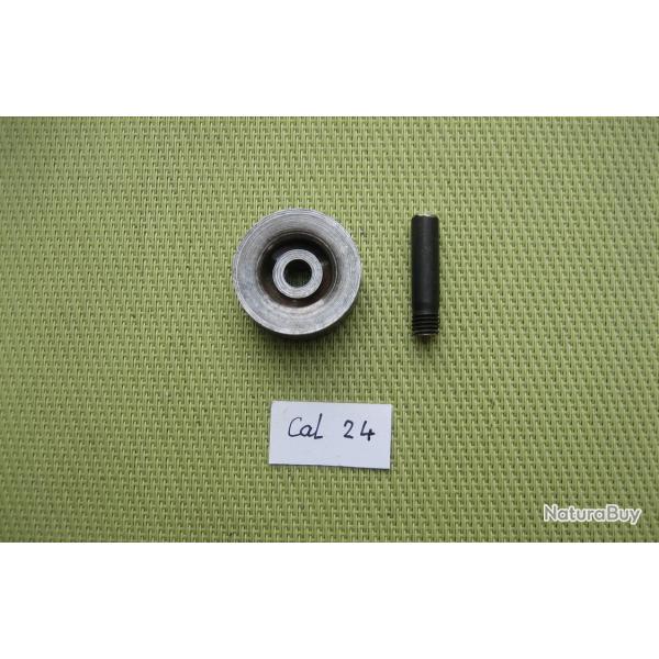 lissoir d'armurier en cal 24 avec tige de fixation pour mandrin de perceuse