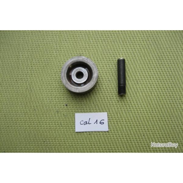 lissoir d'armurier en cal 16 avec tige de fixation pour mandrin de perceuse