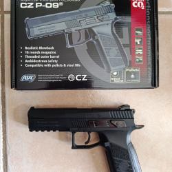 ASG CZ P-09 dual ammo 4.5 mm CO2 plombs et BB &eacute;tat comme neuf