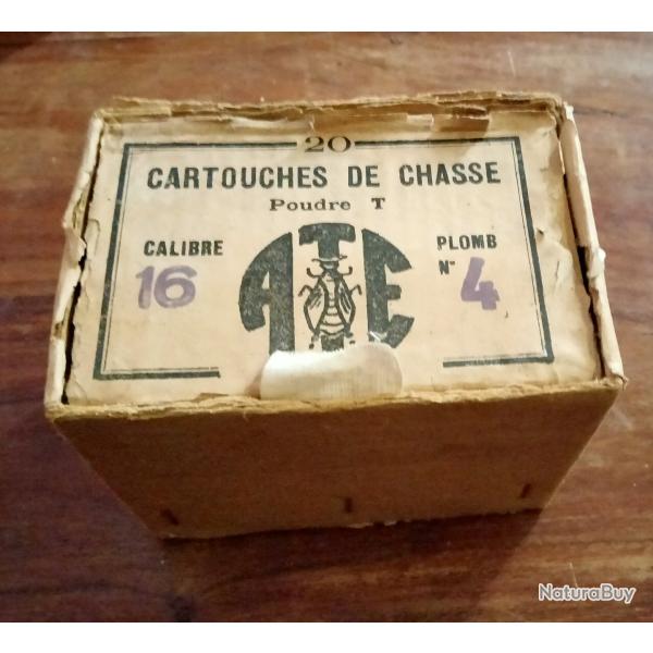 Boite de 21 cartouches m�talliques ATE Cal.16