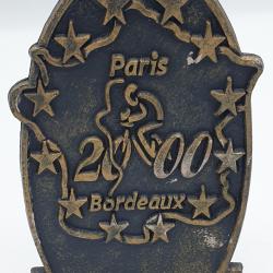 Plaque (Bronze massif) : Cyclisme Paris / Bordeaux - Ann&eacute;e 2000.